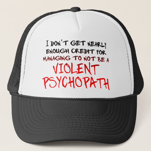 Psychopath Credit Funny Ball Cap Hat (Front)