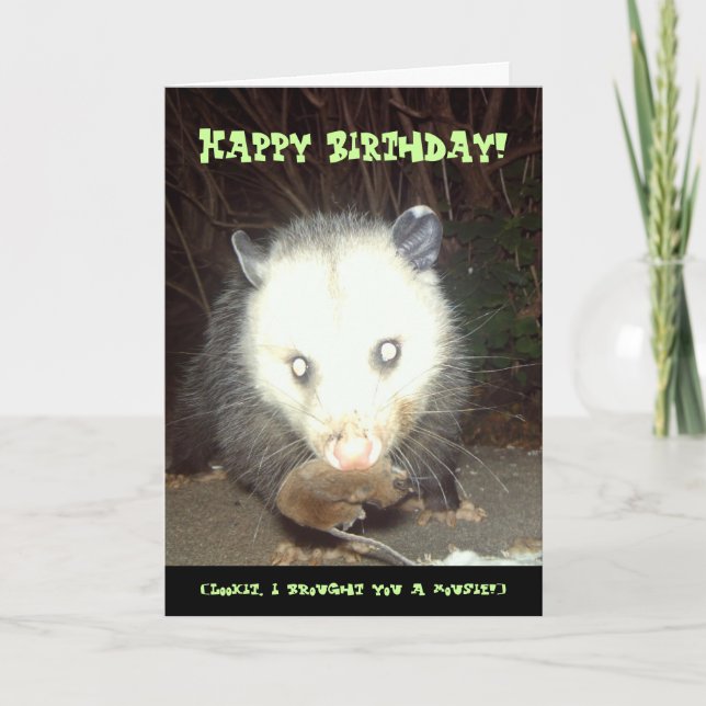 Psychopossum Birthday Card (Front)
