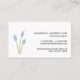 Psychothérapeute simple Carte de visite à fleurs b