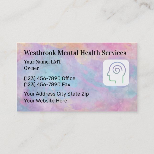 Psychothérapie Cartes de visite en santé mentale (Devant)