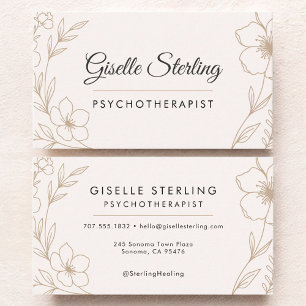 Psychotherapist Botanical Floral Business Card