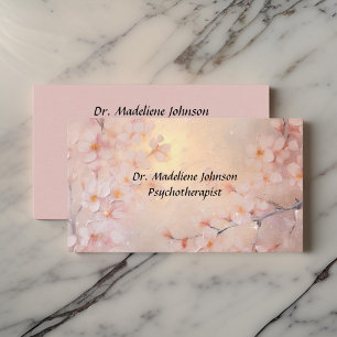 Psychotherapist or Psychologist Cherry Blossom Business Card