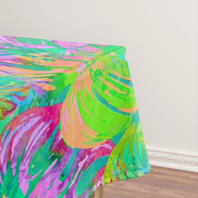 Psychotic Psychedelic Alien Jungle Tablecloth (In Situ)