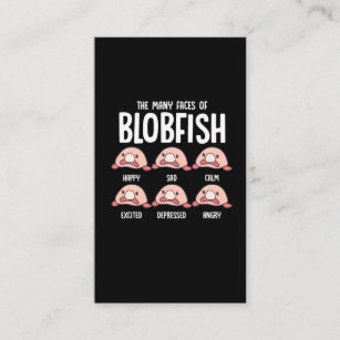 Psychrolutes Ugly Fish Face Blobfish Sea creature Business Card