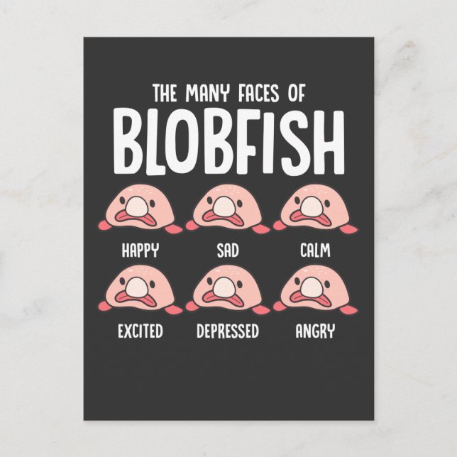 Psychrolutes Ugly Fish Face Blobfish Sea creature Postcard (Front)