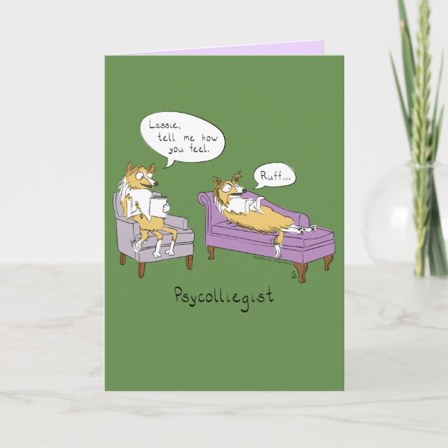 Psycolliegist - Funny Dog Psychologist Card (Front)