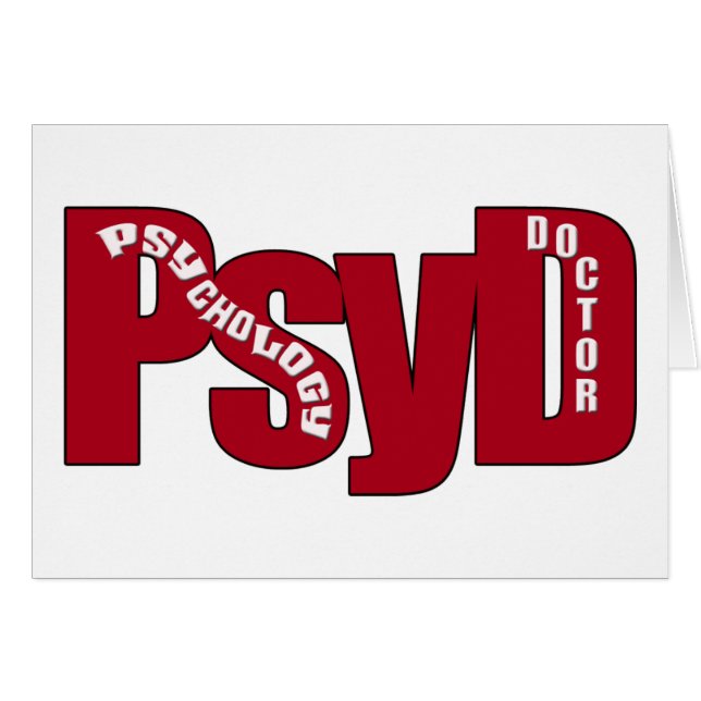 PsyD BIG RED DOCTOR OF PSYCHOLOGY BOLD (Front Horizontal)