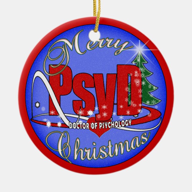 PsyD CHRISTMAS ORNAMENT DOCTOR OF PSYCHOLOGY (Front)