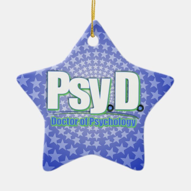 PsyD LOGO2 DOCTOR OF PSYCHOLOGY Ceramic Ornament (Front)