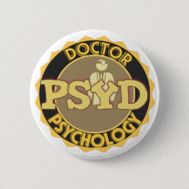 PsyD LOGO - DOCTOR OF PSYCHOLOGY 2 Inch Round Button (Front)