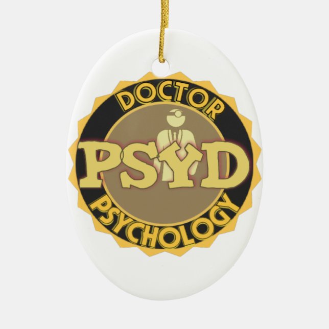 PsyD LOGO DOCTOR OF PSYCHOLOGY PSYCHOLOGIST Ceramic Ornament (Front)