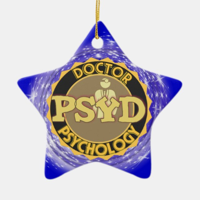PsyD LOGO DOCTOR OF PSYCHOLOGY PSYCHOLOGIST Ceramic Ornament (Front)