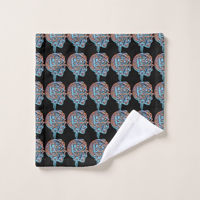 PsyHeaD black Bath Towel Set (Wash Cloth)