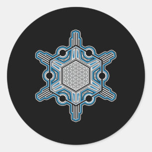 Psytrance Festival Wear Acid Goa Trance Rave Yoga Classic Round Sticker