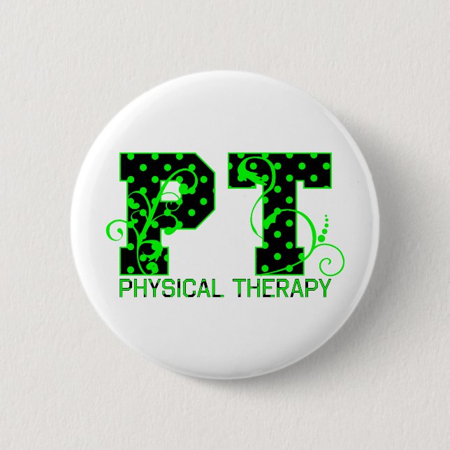 pt 2 black and green polka dots inch round button (Front)