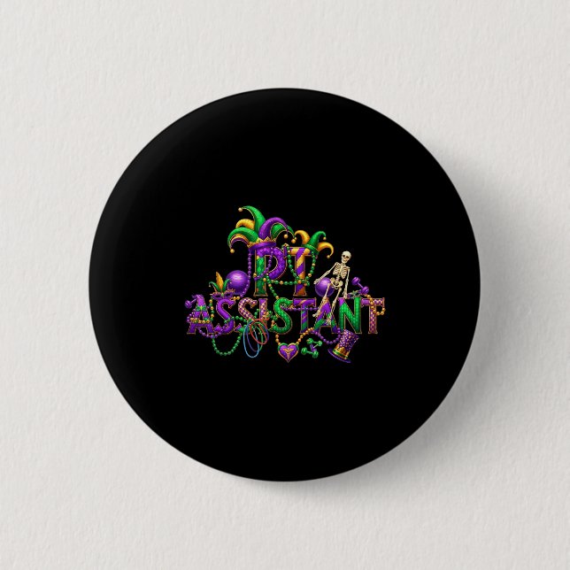 Pt assistant mardi gras physical therapy new orlea 2 inch round button (Front)