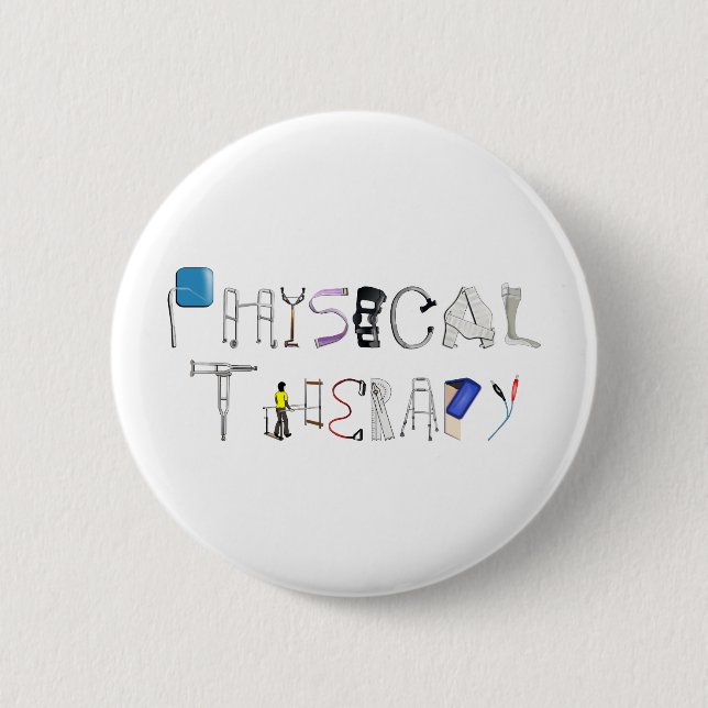 PT at Work 2 Inch Round Button (Front)