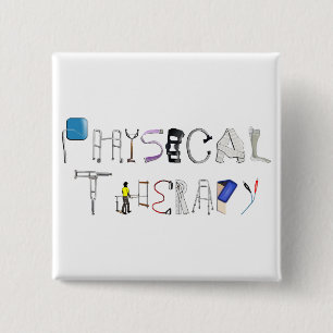 PT at Work 2 Inch Square Button