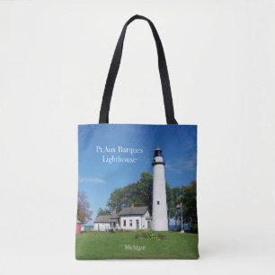 Pt Aux Barques Lighthouse all over tote bag