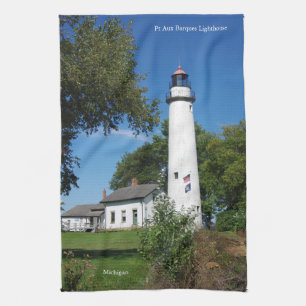 Pt Aux Barques Lighthouse tall kitchen towel