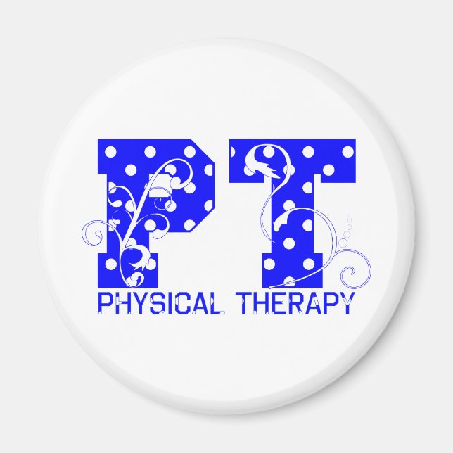 pt blue white polka dots magnet (Front)