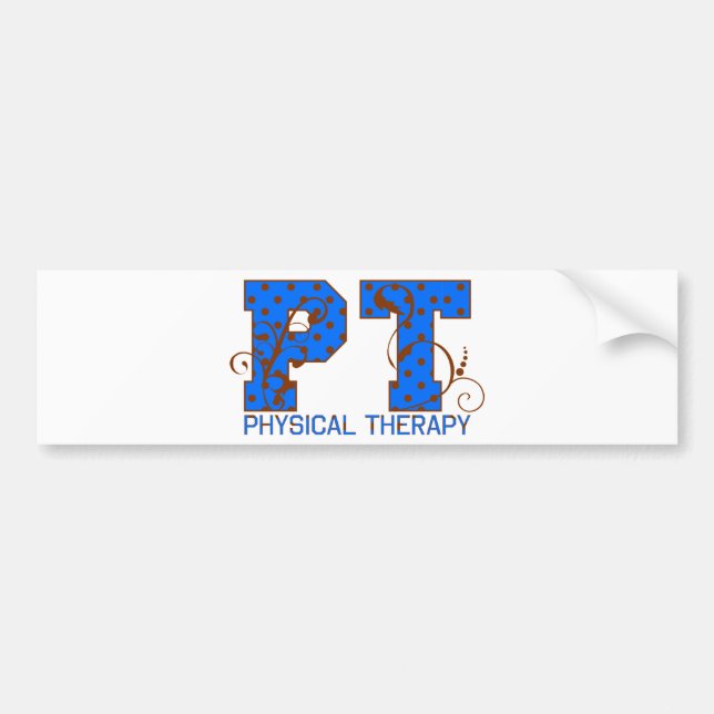 pt brown blue polka dots bumper sticker (Front)
