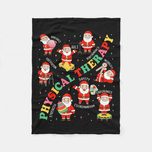 Pt Christmas Physical Therapy Santa Therast Xmas P Fleece Blanket (Front)