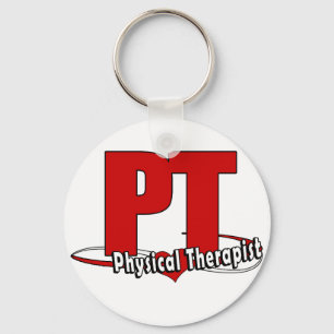 PT LOGO BIG RED Physical Therapist Keychain