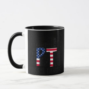 PT Physical Therapist American Flag Patriotic 4th Mug