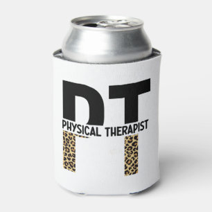 PT Physical Therapist Cheetah Print PT Grad Gifts Can Cooler