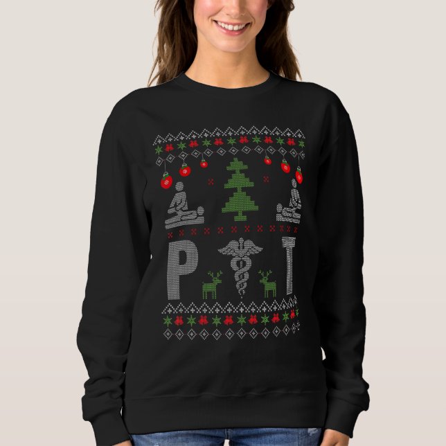 Pt Physical Therapist Ugly Christmas Sweater Thera (Front)