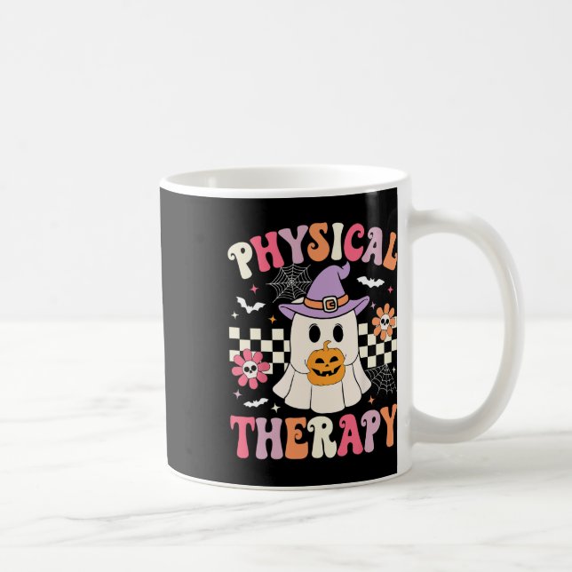 Pt Physical Therapy Halloween Retro Ghost Pt Hallo Coffee Mug (Right)