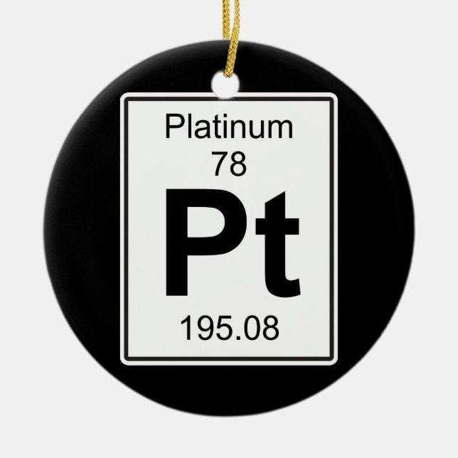 Pt - Platinum Ceramic Ornament (Front)
