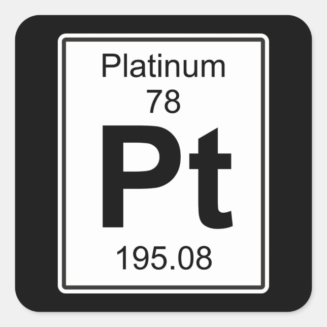 Pt - Platinum Square Sticker (Front)