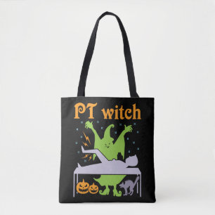 PT Witch Physical Therapist Halloween Tote Bag