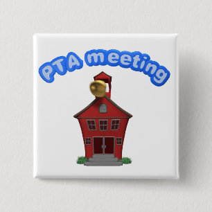 PTA Meeting At School 2 Inch Square Button