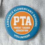 PTA Parent Teacher Association Pin Buttons<br><div class="desc">This pin is designed for Parent Teacher Association. Its colour stand out and the fonts are easy to read. Both top and bottom texts are editable with your school name and slogan. ♥ ♥ ♥ If you have problem customizing this product or you want this design on a different product,...</div>