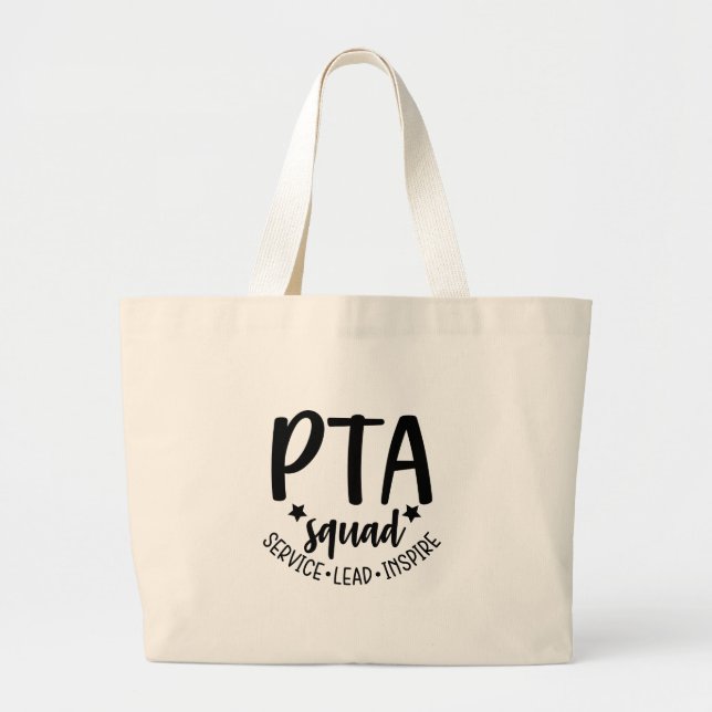 PTA Squad Tote Bag for Volunteer PTA Mom PTA Dad (Front)