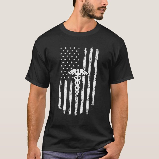 PTA US Flag Physical Therapy Assistant US Flag Ret T-Shirt (Front)