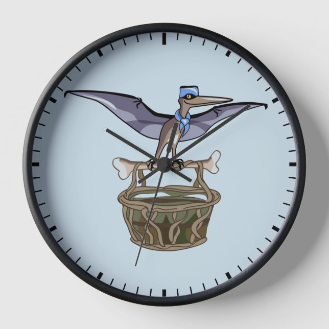 Pteranodon Carrying A Basket Clock (Front)