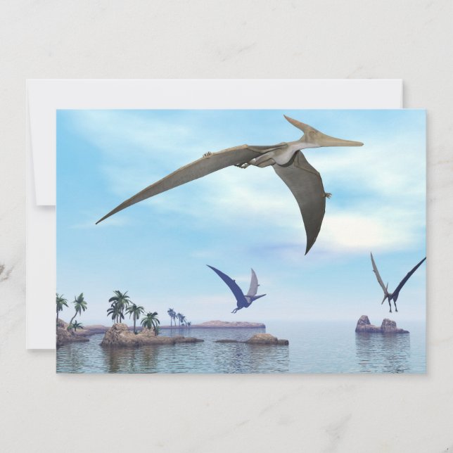 Pteranodon dinosaurs flying - 3D render (Front)