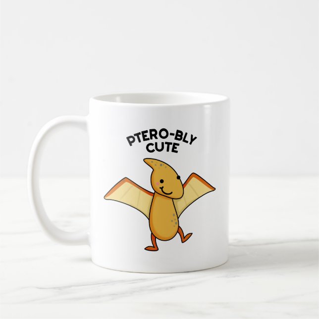 Pterobly Cute Funny Dinosaur Pterodactyl Pun  Coffee Mug (Left)