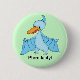 Pterodactyl Dinosaur 2 Inch Round Button