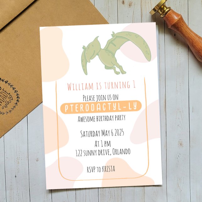 Pterodactyl Invitation de fête d'anniversaire pour (Créateur téléchargé)