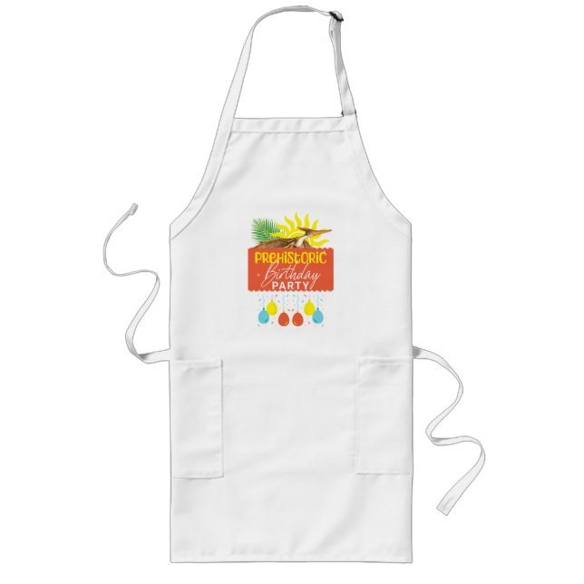 Pterodactyl Prehistoric Birthday Party Long Apron (Front)