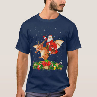 Pterodactyl Xmas Matching Santa Riding Pterodactyl T-Shirt