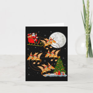 Pterodactyls Dinosaur Bird Santa Sleigh Flying Chr Card