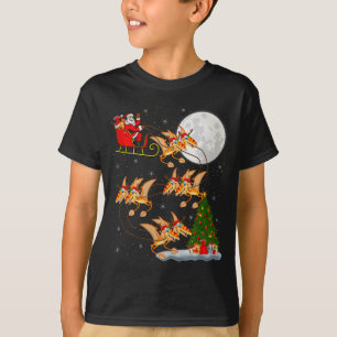 Pterodactyls Dinosaur Bird Santa Sleigh Flying Chr T-Shirt