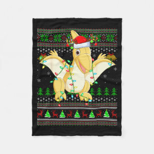 Pterodactyls Dinosaur Bird Ugly Christmas Sweaters Fleece Blanket