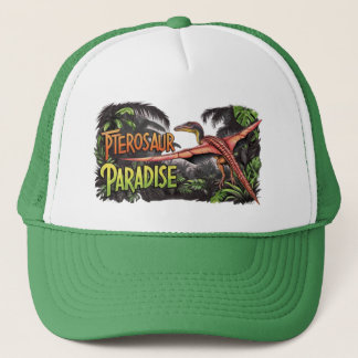 Pterosaur Paradise - Flying Dinosaur Jungle Scene Trucker Hat